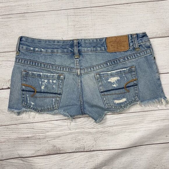 American Eagle ripped distressed 100% cotton short shorts sz 4 women - Picture 8 of 8
